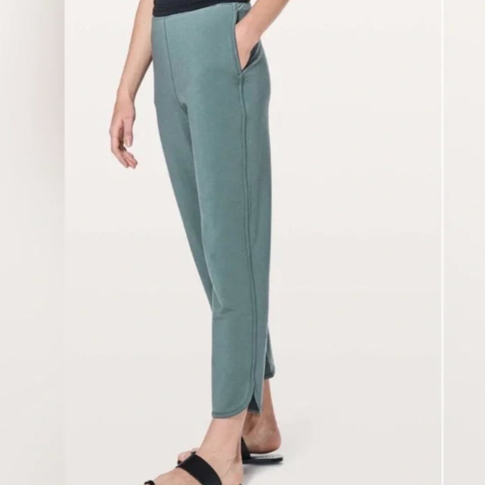 Lululemon Every Moment Pant Sea Steel Green Athleisure Comfy Size 8